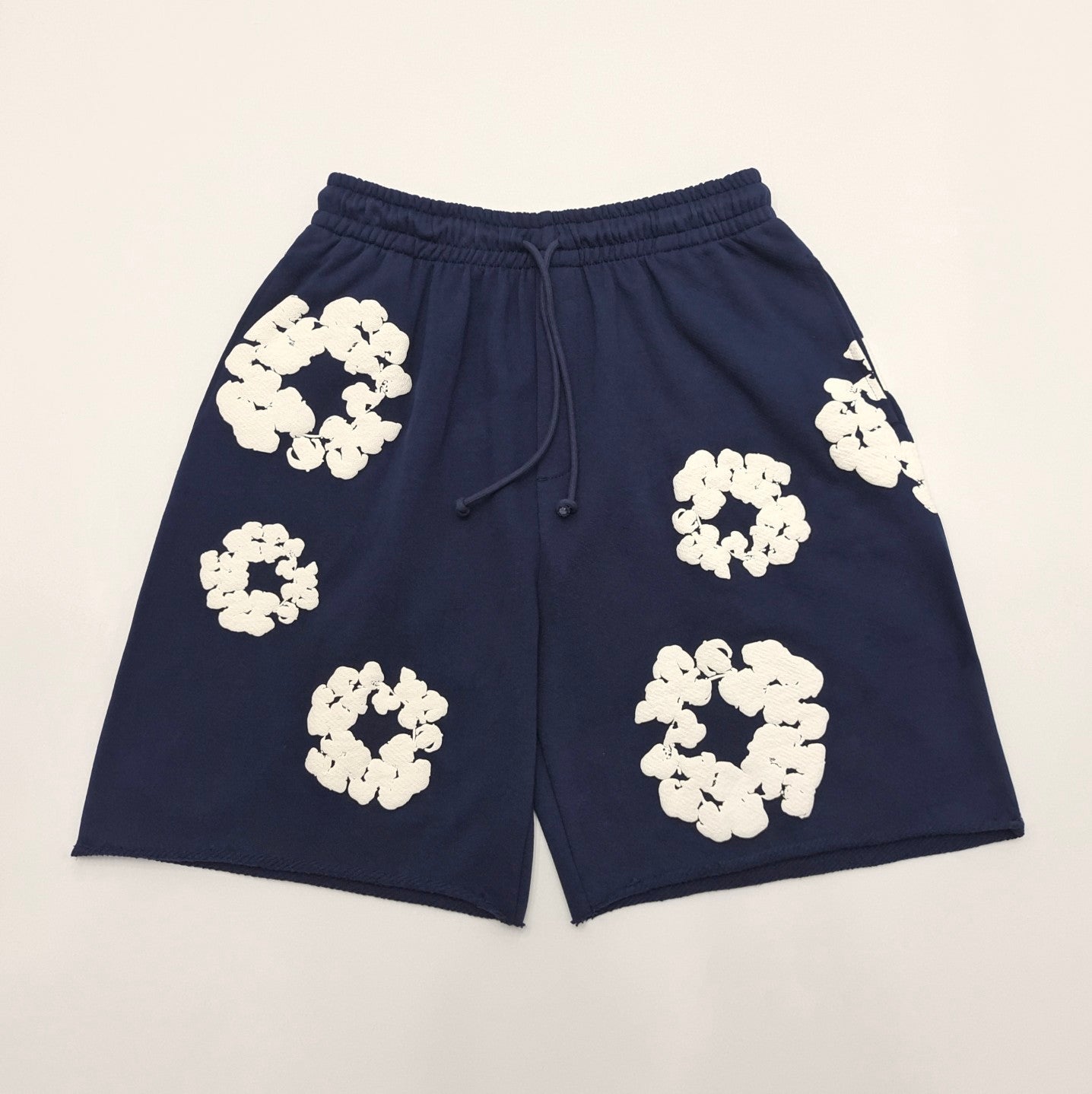 Denim Tears Men's And Women's Summer Fashion Casual Solid-color Printed Pattern Waist Elastic Drawstring Loose Fit Relaxed Shorts #79534