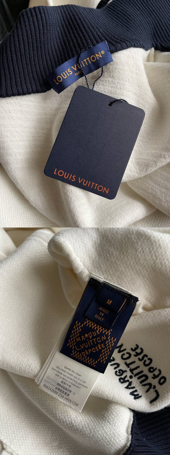Louis Vuitton Men's Spring and Autumn Colorblocking Standing Lapel Knit Long Sleeve Zipper Jacket #76231