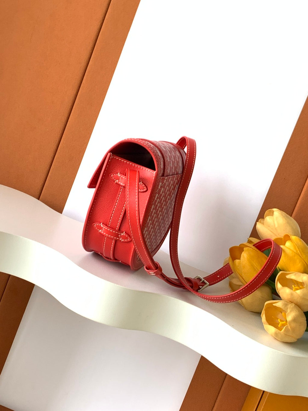 Moynat M Canvas Women's Fashion Classic Leather M Shaped Buckle Closure Adjustable Strap Crossbody Bag Shoulder Saddle Bag Bags #78713