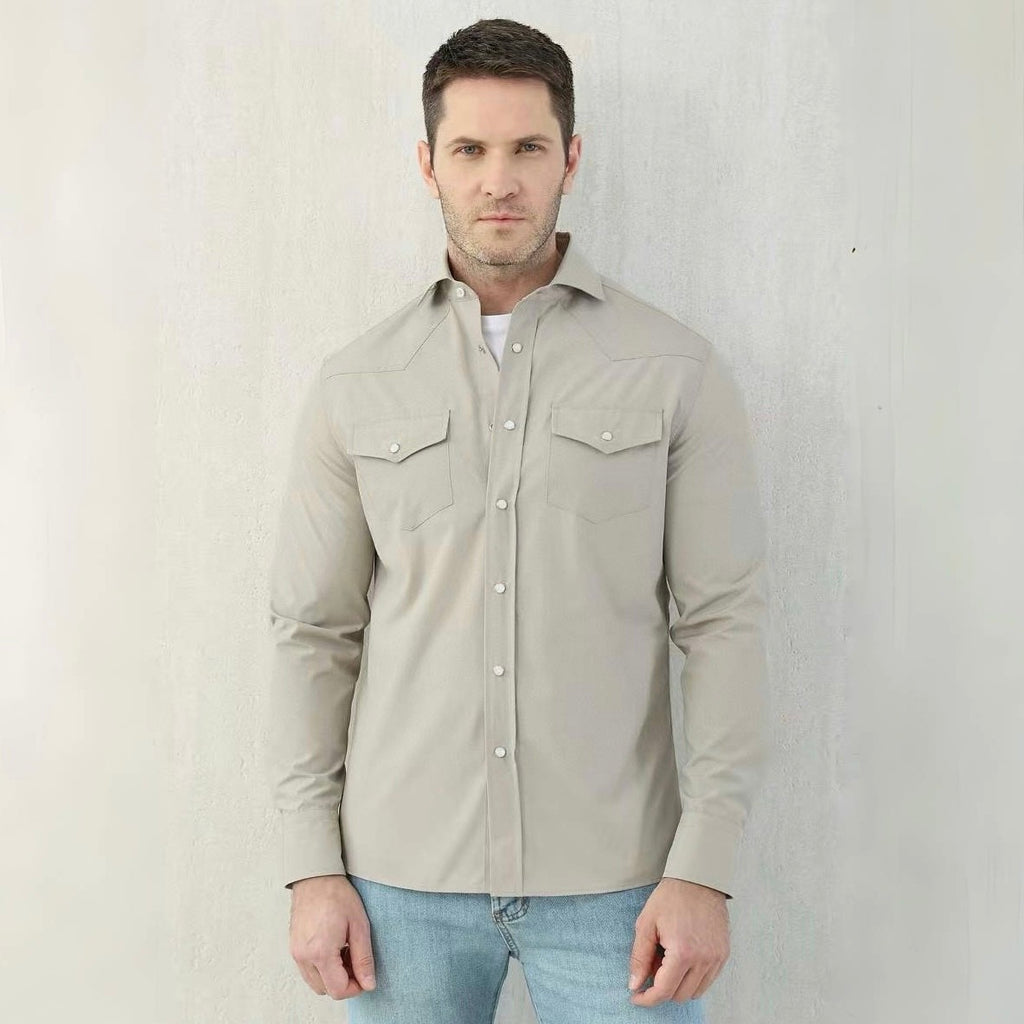 Brunello Cucinelli Men's Spring And Autumn Lapel Single-Breasted Solid Colour Shirt Fashion Casual Long-Sleeved Shirt Jacket Ngvp #1471