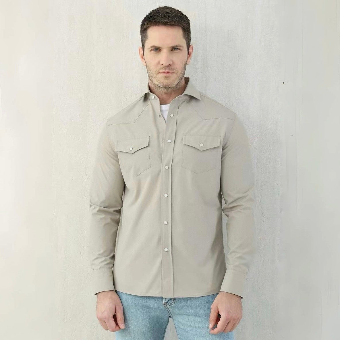 Brunello Cucinelli Men's Spring And Autumn Lapel Single-Breasted Solid Colour Shirt Fashion Casual Long-Sleeved Shirt Jacket Ngvp #1471