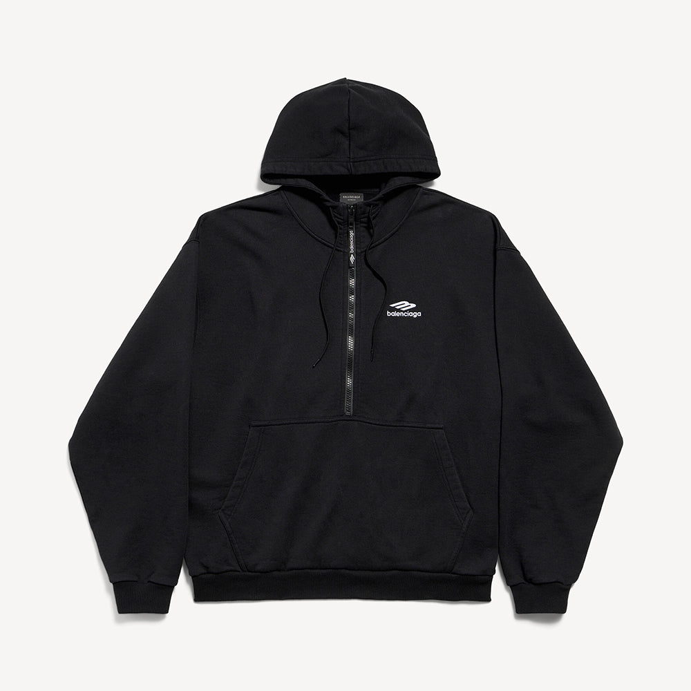 Balenciaga Top-quality Version Men's 3b Sports Icon Half-zip Hoodie in Washed #336946