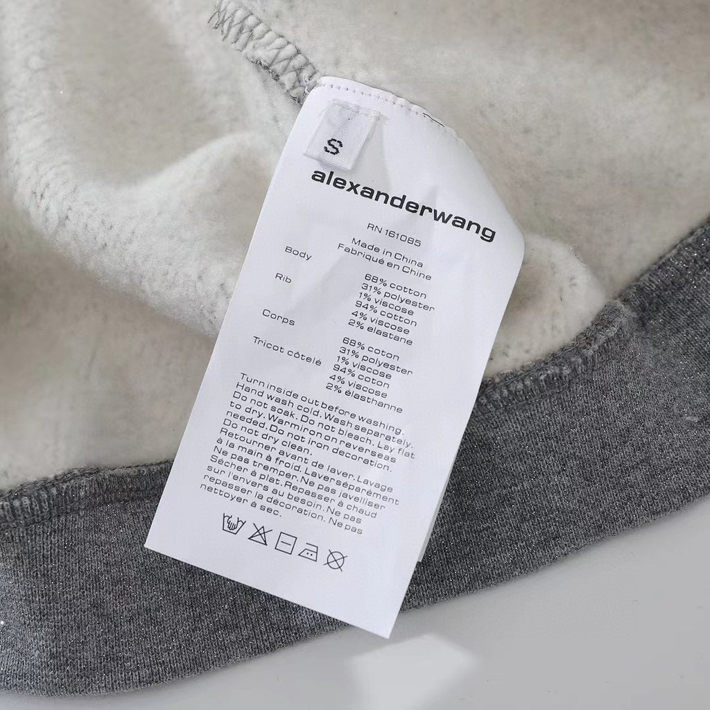 Alexander Wang Gray Zippered Loose Hooded Sweatshirt Ngvp #6687