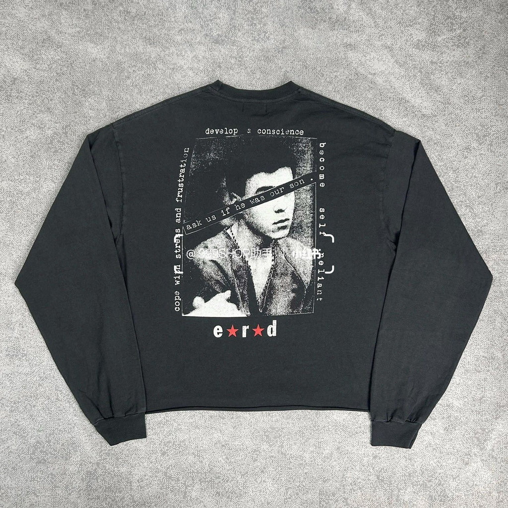 Enfants Riches Deprimes Men's Spring/Summer Portrait Pattern Letter Print Round Neck Cotton Long Sleeve T-Shirt #76956