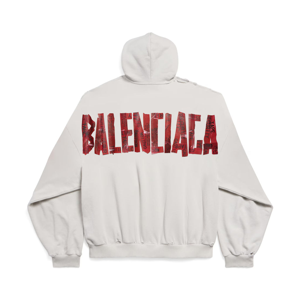 Balenciaga Men's Spring and Autumn Solid Color Alphabet Tape Print Hooded Zipper Long Sleeve Jacket #76579