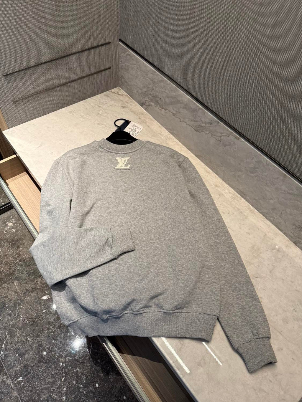 Louis Vuitton Men's Spring/fall Casual Solid Color Crewneck Long Sleeve Sweatshirt With Embroidered Logo Sweatshirt #79166