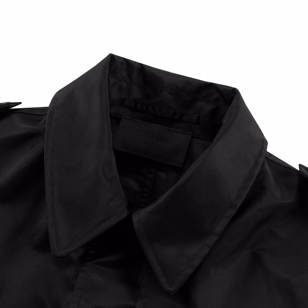 Prada Men's Spring and Fall Black Nylon Multi-Pocket Zipper Long Sleeve Jacket #99721