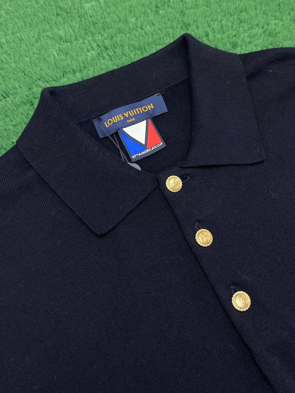 Louis Vuitton Men's Summer Short Sleeve Polo Shirt Navy Stripe Pattern T-Shirt #72891