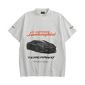 Balenciaga x Lamborghini  Men's and Women's Summer Car Print Round Neck Regular Fit Cotton Short Sleeve T-Shirt #74769