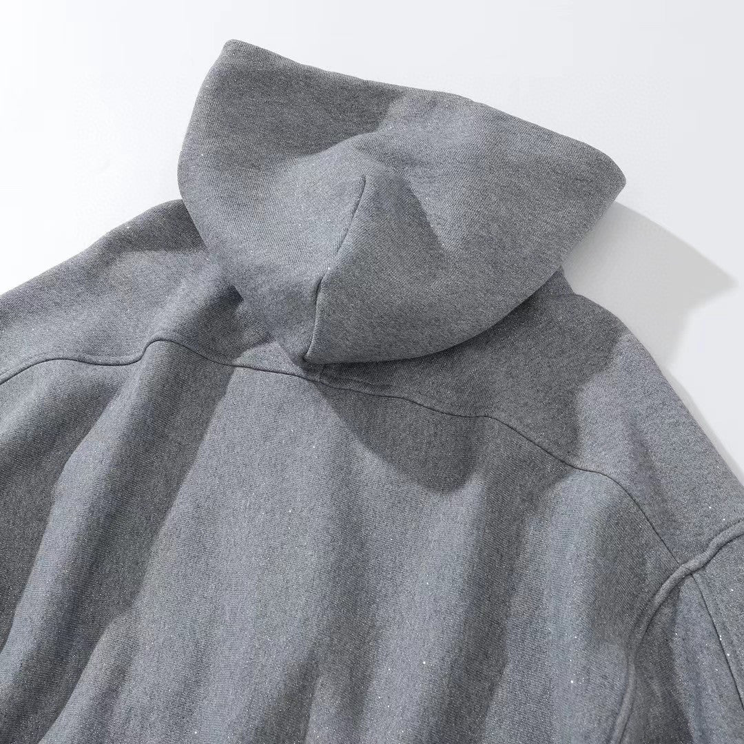 Alexander Wang Gray Zippered Loose Hooded Sweatshirt Ngvp #6687