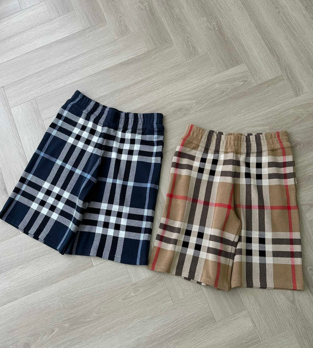 Burberry Men's Summer Colour Block Check Full Print Mid Waist Elasticated Shorts Pants #99537