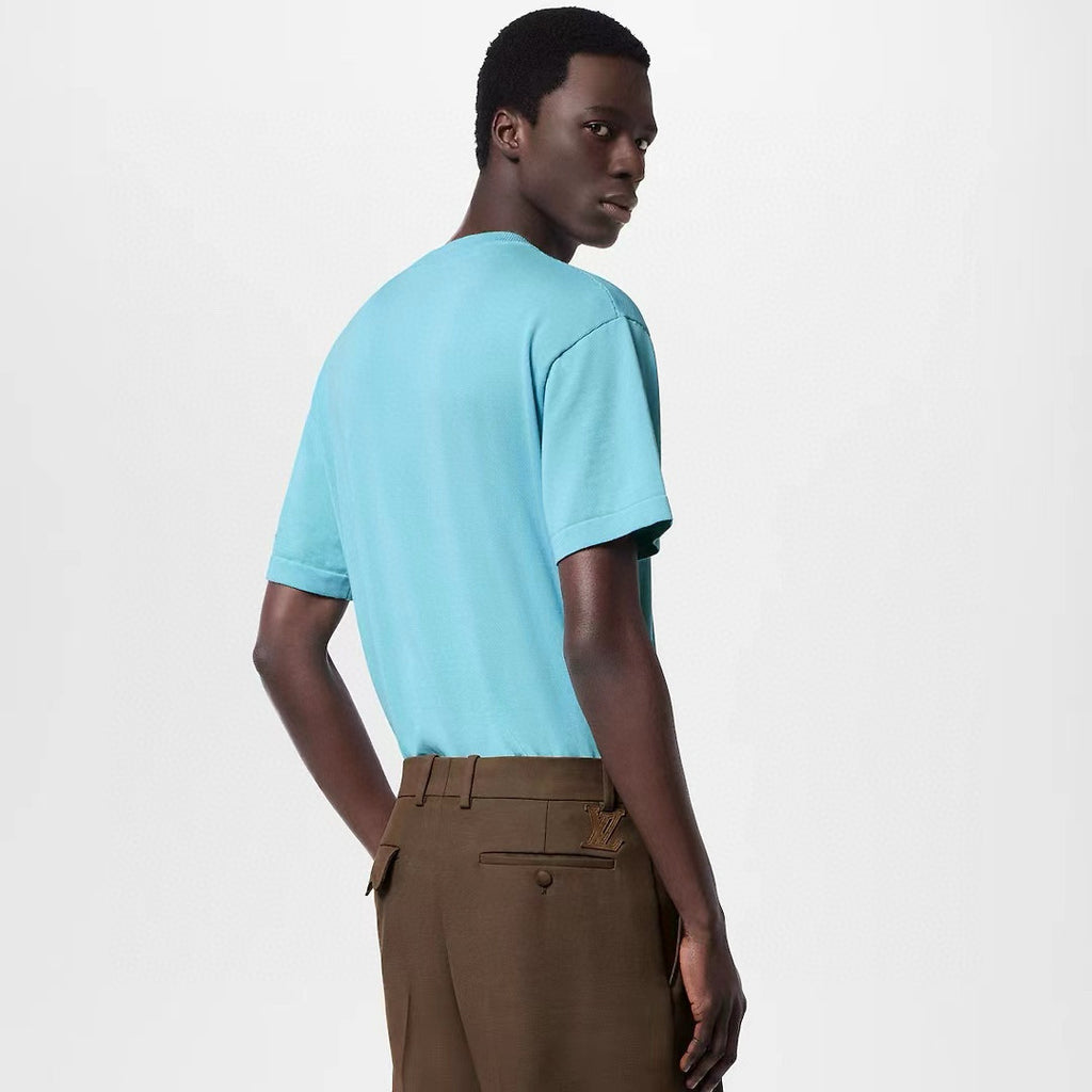 Louis Vuitton Men's Summer Embroidery Pattern Print Round Neck Cotton Short Sleeve T-Shirt #99343