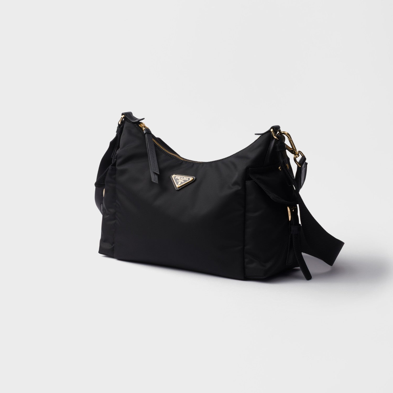 Prada Explore Women's Classic Solid Color Leather Zipper and Flap Pocket Recycled Nylon and Leather Handbag Shoulder Bag Crossbody Bag Bags #78673