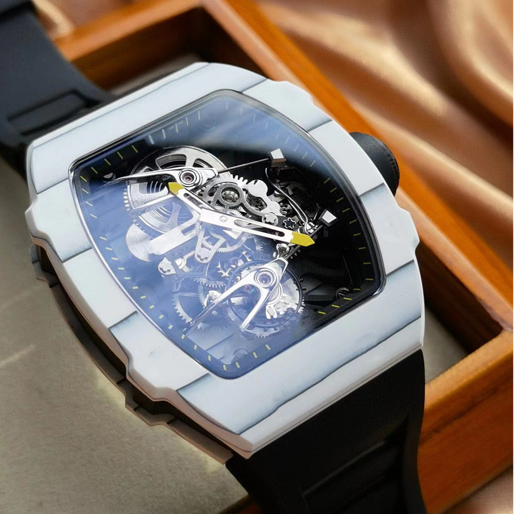 Carbon Fiber Tourbillon Wrist Watch Accessories Jewelry #82468