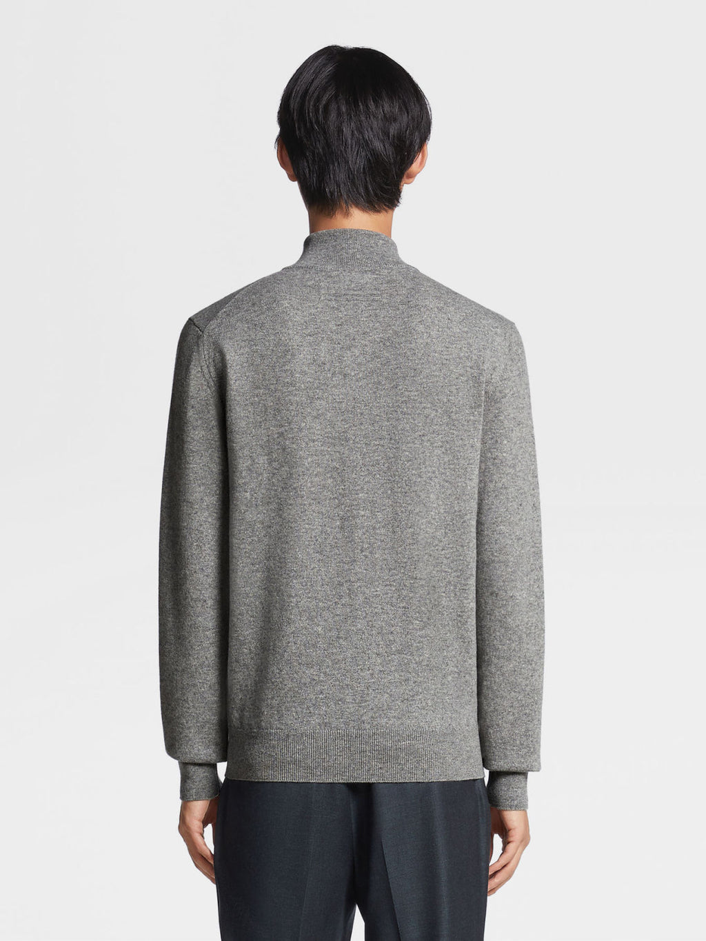 Ermenegildo Zegna Deep Foliage Mélange Color Oasi Cashmere Zipper Penguin Collar Sweater Men's Luxury Knitted Sweater Autumn And Winter Bottom Warm Fashion Trend Knitting Ngvp #2451