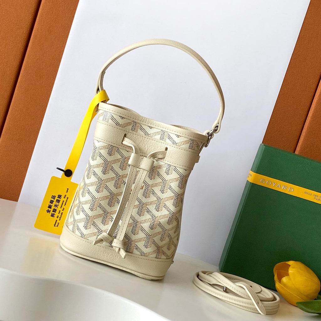 GOYARD Women's Petit Flot Mini Bucket Bag Logo Printed Drawstring Closure Shoulder Handbag Bag Bags PEFLOTMINTY10CL10P #81295