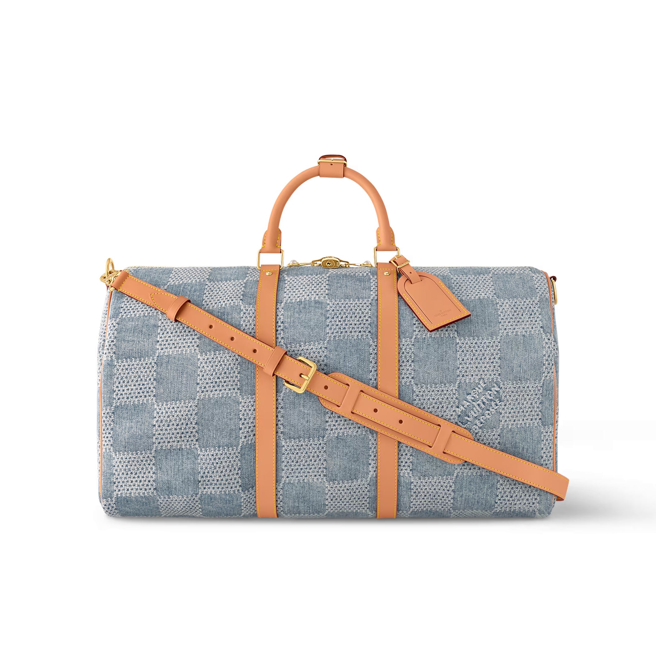 Louis Vuitton Keepall Bandoulière 50 Men's and Women's Detachable Adjustable Shoulder Strap Zipper Closure Denim Step Shoulder Tote Travel Bag Bags #76823