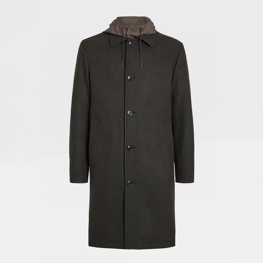 Ermenegildo Zegna Lapel Windbreaker Hooded Jacket Ngvp #6737