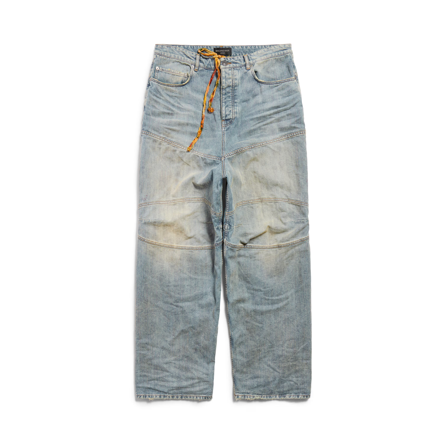 Balenciaga Men's Drawstring Loose Jeans Four Seasons Cotton Solid Color Casual Pants Ngvp #1513