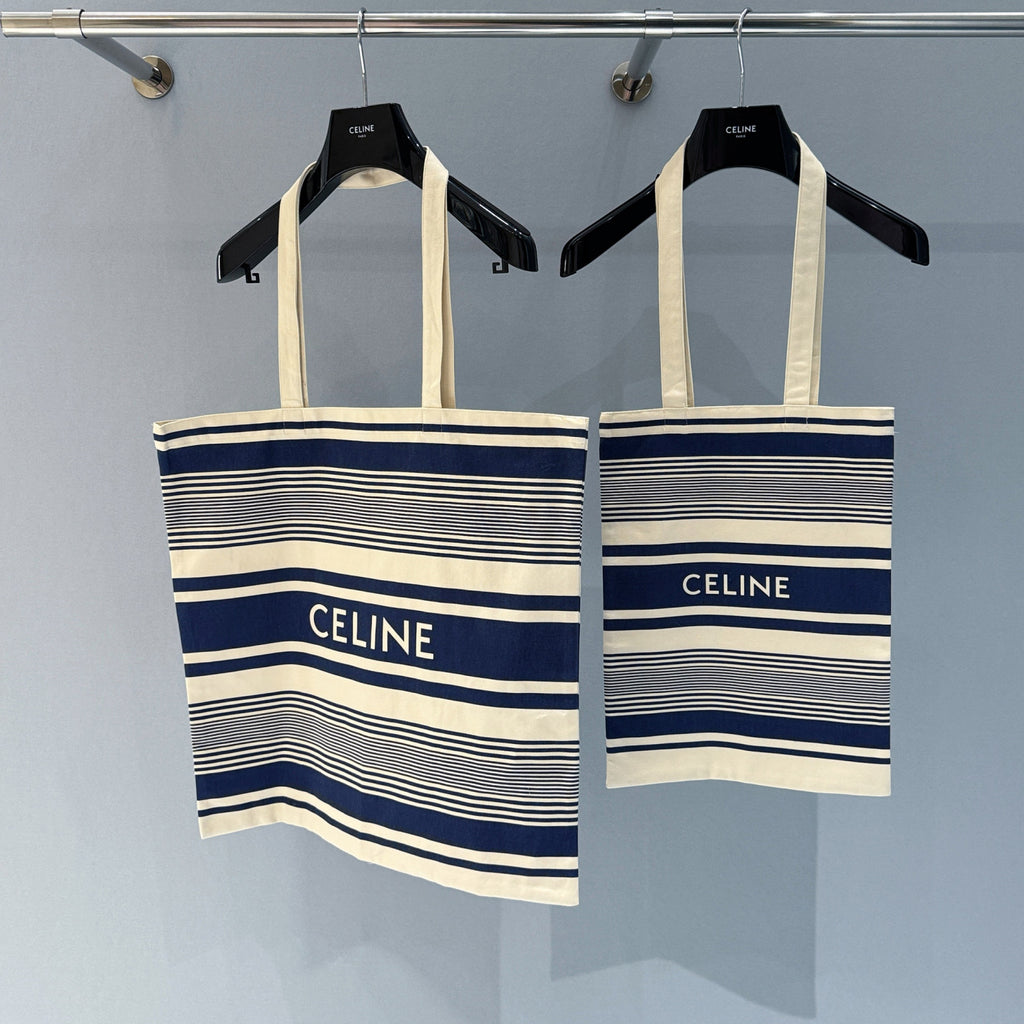 Celine Women's Striped Letter Print Casual Single Shoulder Tote Bag Bags (One Large and One Small Combination) #76985
