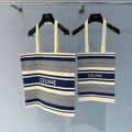 Celine Women's Striped Letter Print Casual Single Shoulder Tote Bag Bags (One Large and One Small Combination) #76985