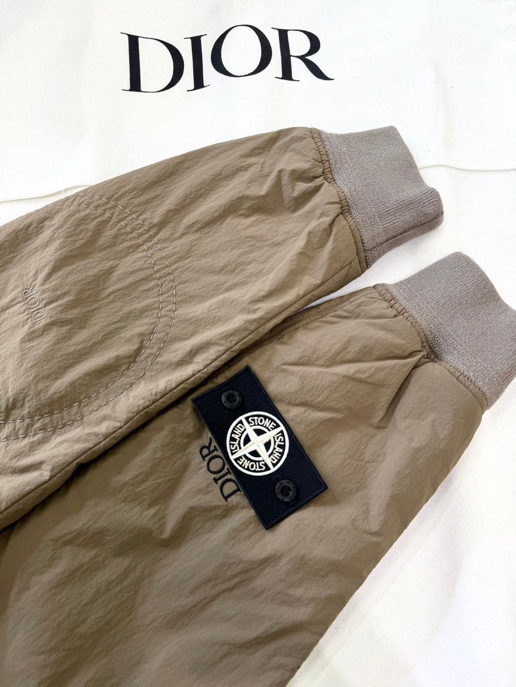 Dior X Stone Island Men's Spring Autumn Solid Color Letter Logo Pilot Zipper Long Sleeve Jacket Bomber Jacket #74685