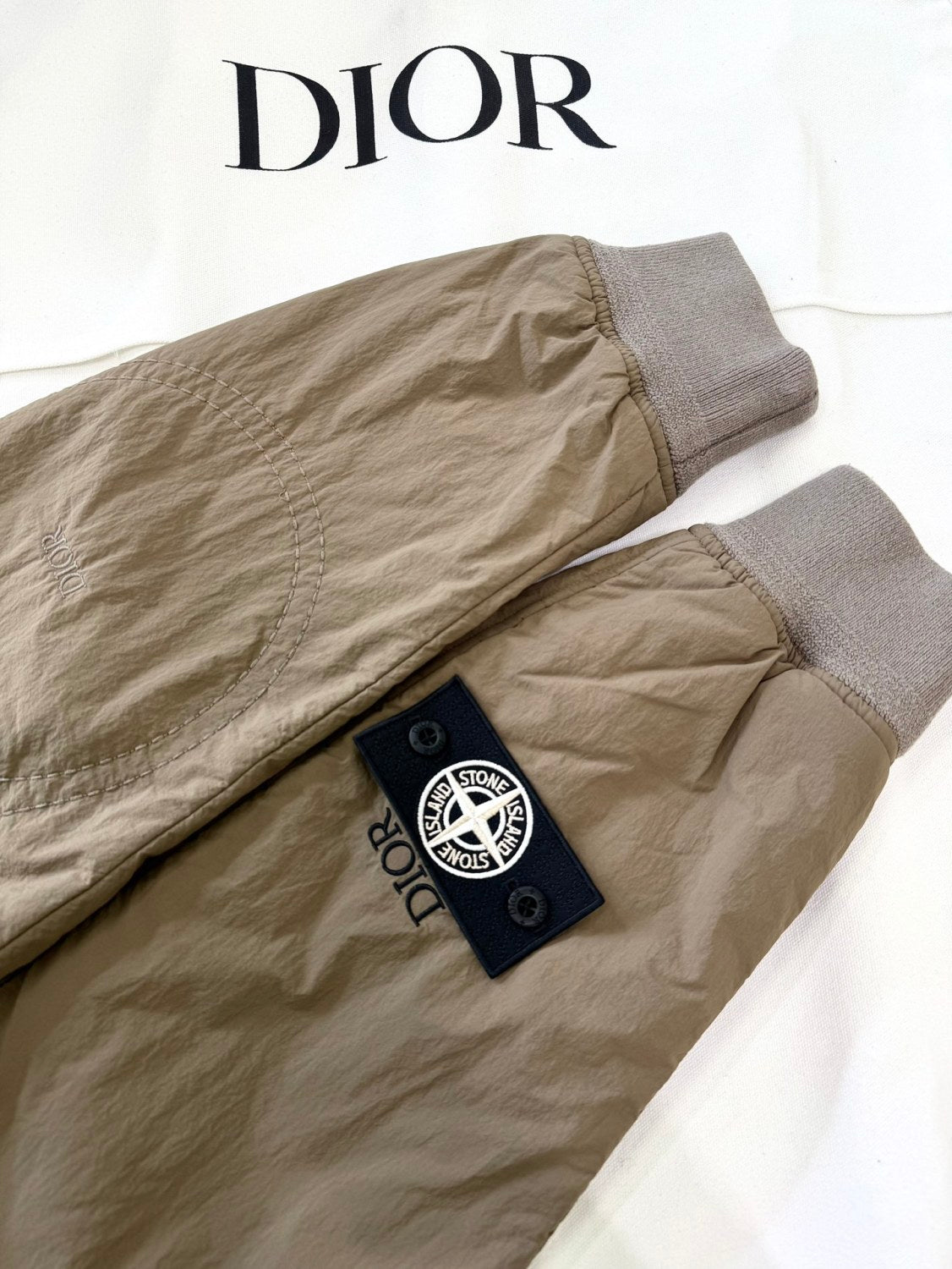 Dior X Stone Island Men's Spring Autumn Solid Color Letter Logo Pilot Zipper Long Sleeve Jacket Bomber Jacket #74685