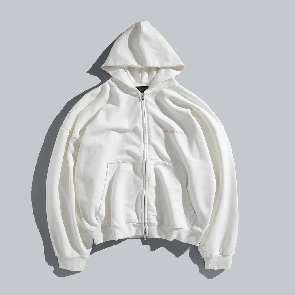 Balenciaga Men's And Women's Spring/Fall Fashion Casual Solid Color Letter Print Hooded Zipper and Hooded Pullover Long Sleeve Sweatshirt Jacket #78935
