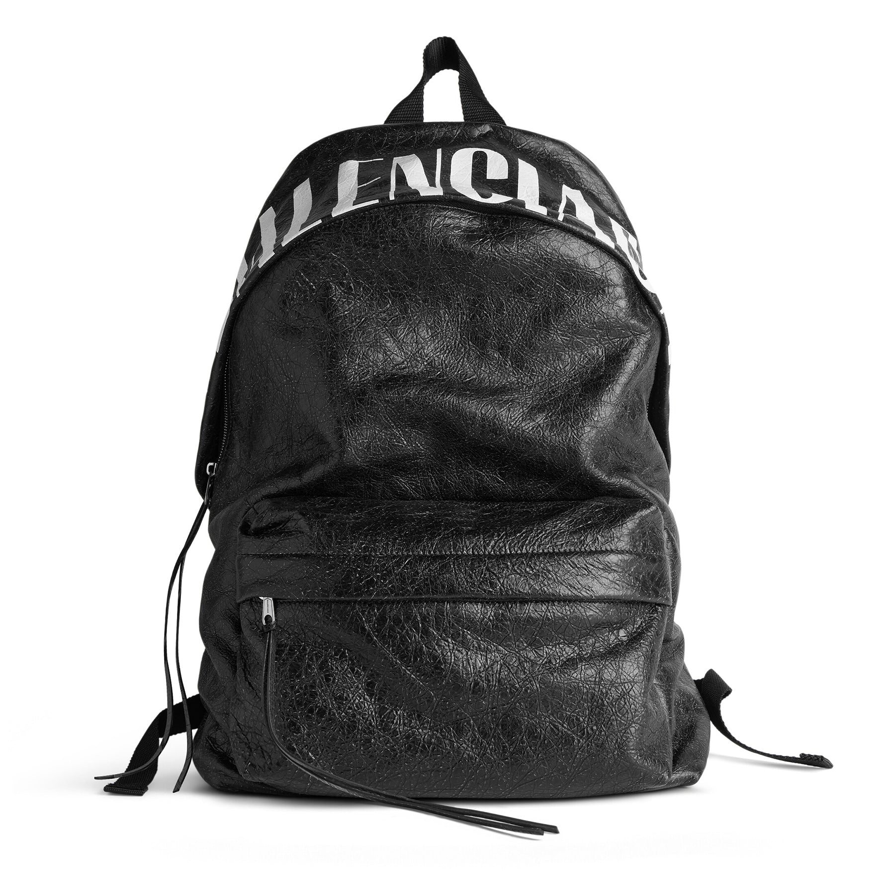 Balenciaga Men's Editor Backpack In Black/white Shoulder Bag Leather Zipper Fashion Trend Retro Bag Bags #81636