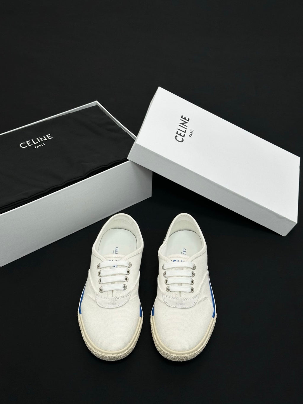 CELINE ALAN SNEAKER IN CANVAS AND SUEDE CALFSKIN #386821