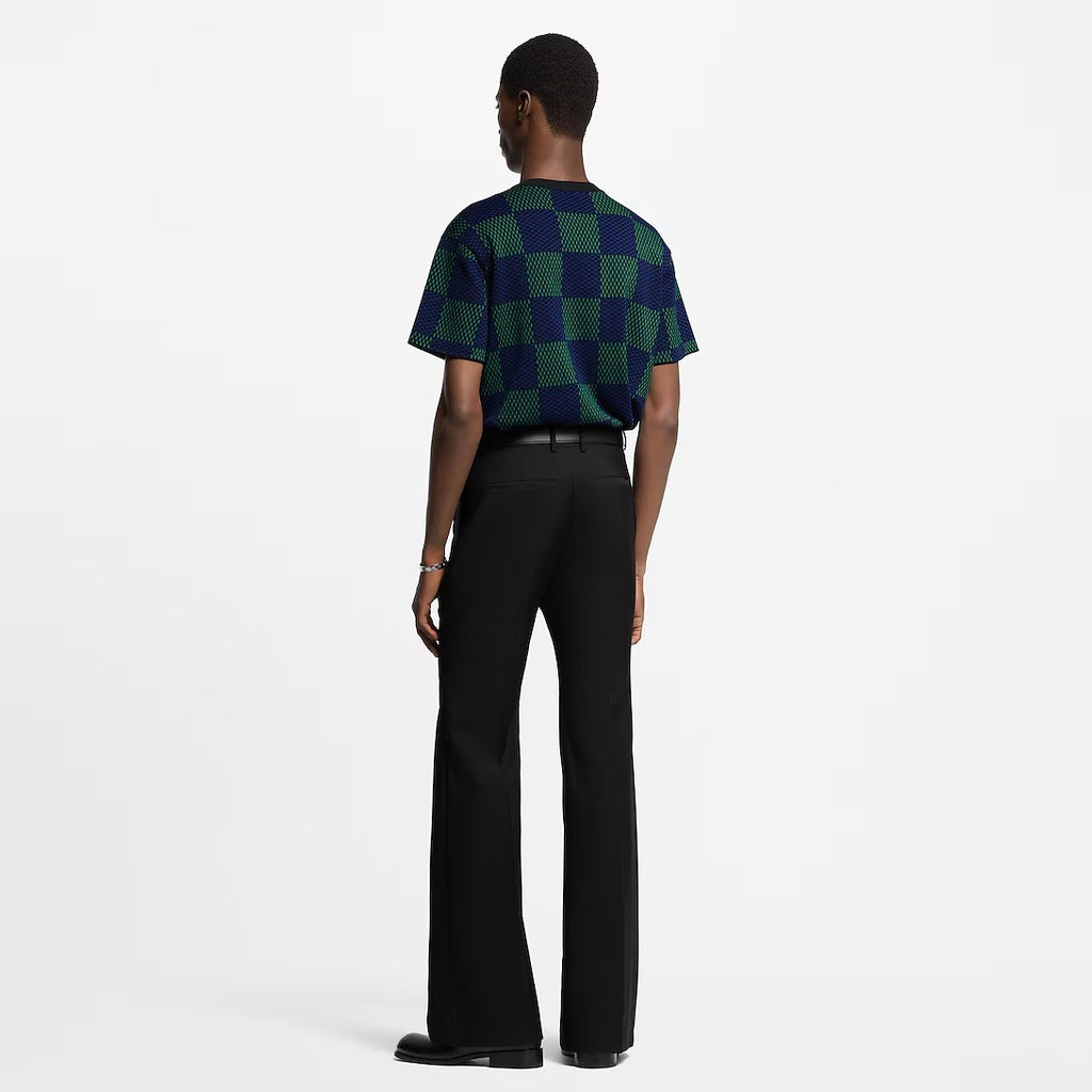 Louis Vuitton ﻿Men's Summer Check Letter Jacquard Damier Cotton Crewneck Round Neck Solid Color Short Sleeve T-Shirt #71878