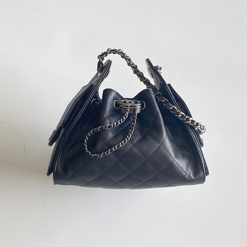 Chanel 25 Mini handbag Metallic Grained Calfskin #333968