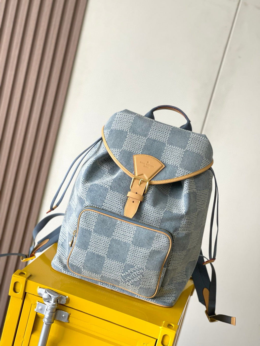 Louis Vuitton MONTSOURIS Men's Solid Colour Tessellated Printed Denim Shoulder Bag Backpacks Bags #76846