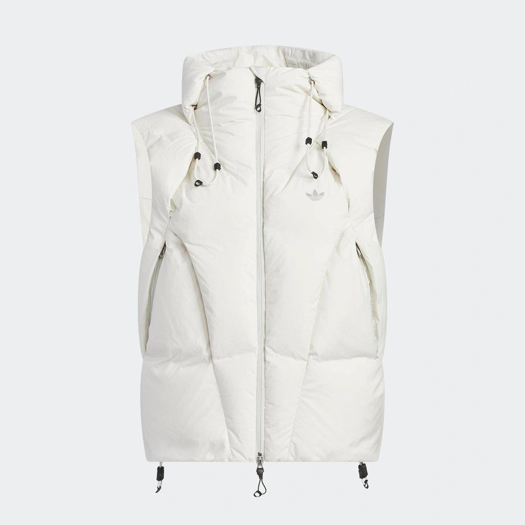 Adidas Men's and Women's Spring and Autumn Solid Color Quilted Logo Drawstring Zipper Down Vests Jacket #73672