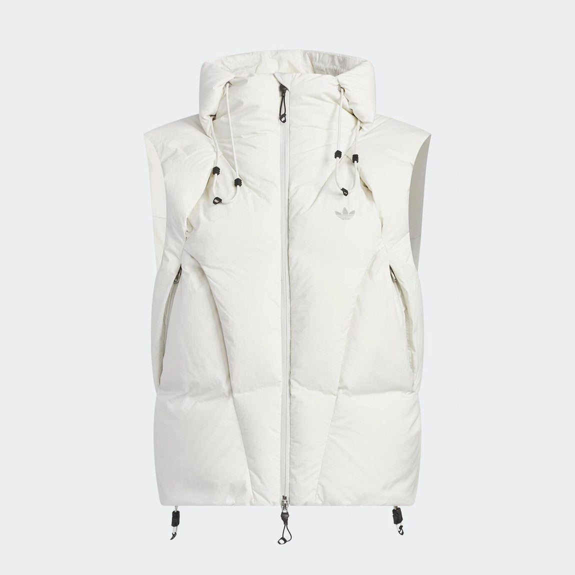 Adidas Men's and Women's Spring and Autumn Solid Color Quilted Logo Drawstring Zipper Down Vests Jacket #73672