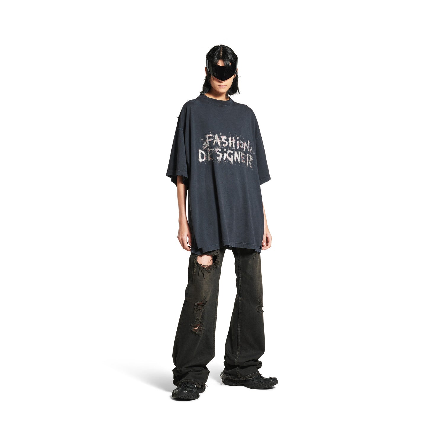 Balenciaga Men's Women's Summer Fashion Designer Faded Solid Color Round Neck Plain Knit Loose Short Sleeve T-Shirt Ngvp #1367