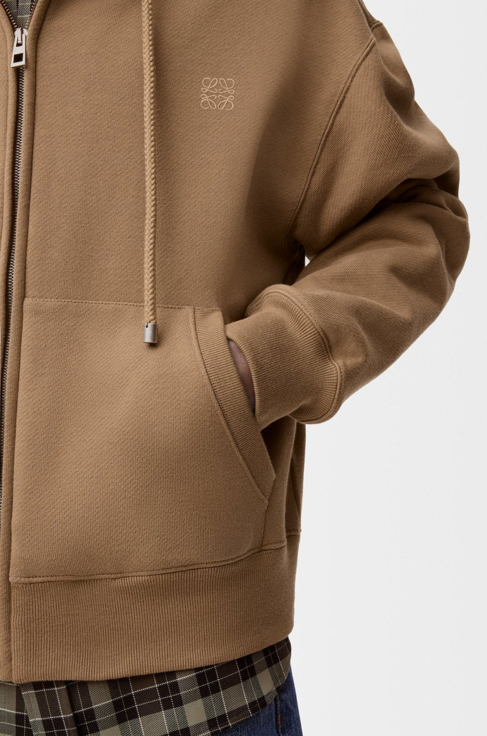 Loewe Zip-up Hoodie in Cotton Beige #333808