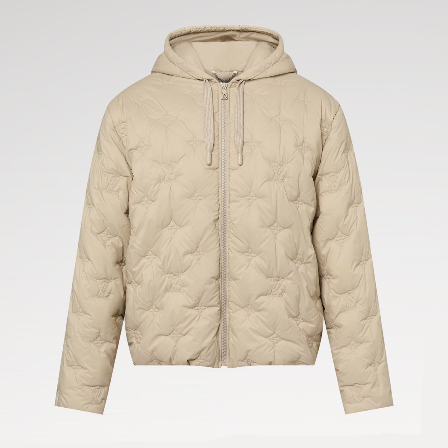 Louis Vuitton MONOGRAM Quilted Hooded Belted Jacket Women's And Men's Autumn and Winter Embroidered Letter Printed Solid Color Hooded Zipper Long Sleeve Cotton Jacket #76429