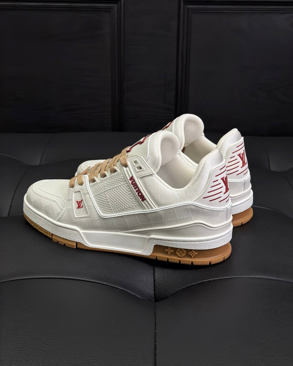 Louis Vuitton LV Trainer Men's Four Seasons Solid Color Cowhide Low-top Lace-up Flat Casual Shoes #76943