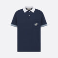 Dior Men's Summer Blue Cotton Plain Knit Fabric Suzuran Embroidery Polo Neck Short Sleeve T-Shirt #76931