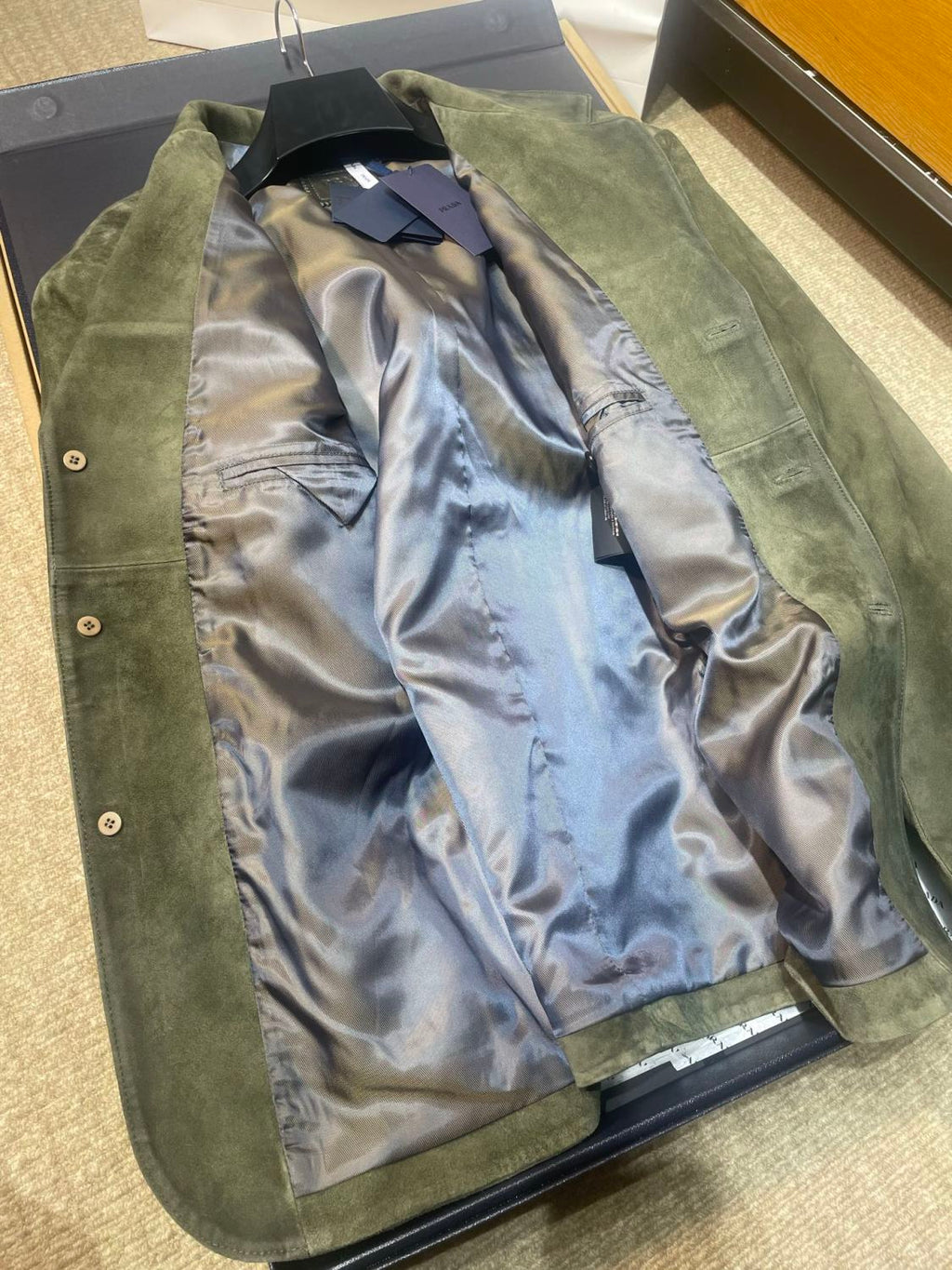 PRADA Men's Forest Green Suede Jacket #333462