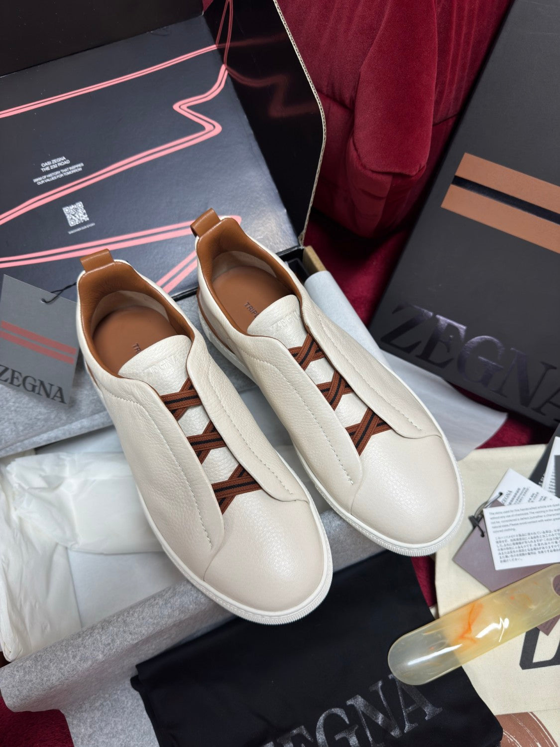 Ermenegildo Zegna TRIPLE STITCHâ„?SECONDSKIN Luxury Casual Shoes Men's All-Season Genuine Leather Fashion Footwear Lace-Free Comfort Shoes #81456