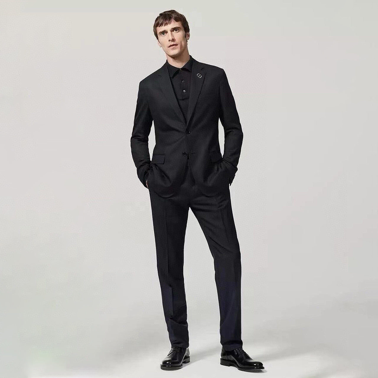 Dior Men's Spring/Autumn Solid Color Business Casual V-neck Single-breasted Wool Blazer Suit Jacket and Trousers Pants Set #77158