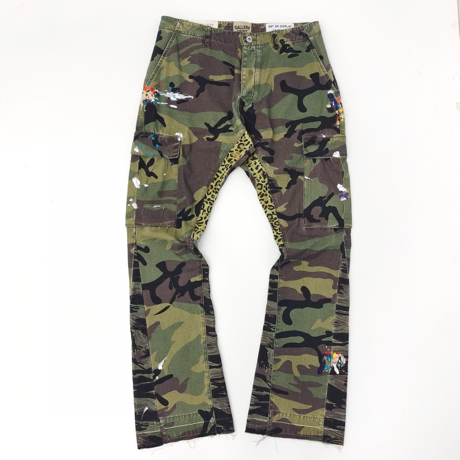 Gallery Dept Men's Women's Four Seasons Camouflage Colorblocking Washed Pants Pocket Zipper Casual Straight Leg Pants Ngvp #7874