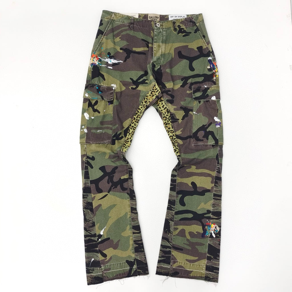 Gallery Dept Men's Women's Four Seasons Camouflage Colorblocking Washed Pants Pocket Zipper Casual Straight Leg Pants Ngvp #7874
