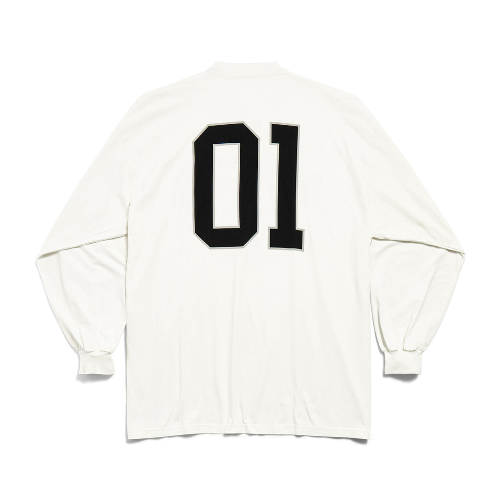 Balenciaga Men's Summer Letter Logo Print Round Neck Regular Fit Long Sleeve T-Shirt #74596