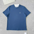 Brunello Cucinelli Men's Summer Solid Color Round Neck Cotton Short Sleeve T-Shirt #75337