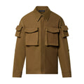 Louis Vuitton Men's Fall And Winter Brown Monogrammed Studded Cotton Single Breasted Long Sleeved Jacket #98924