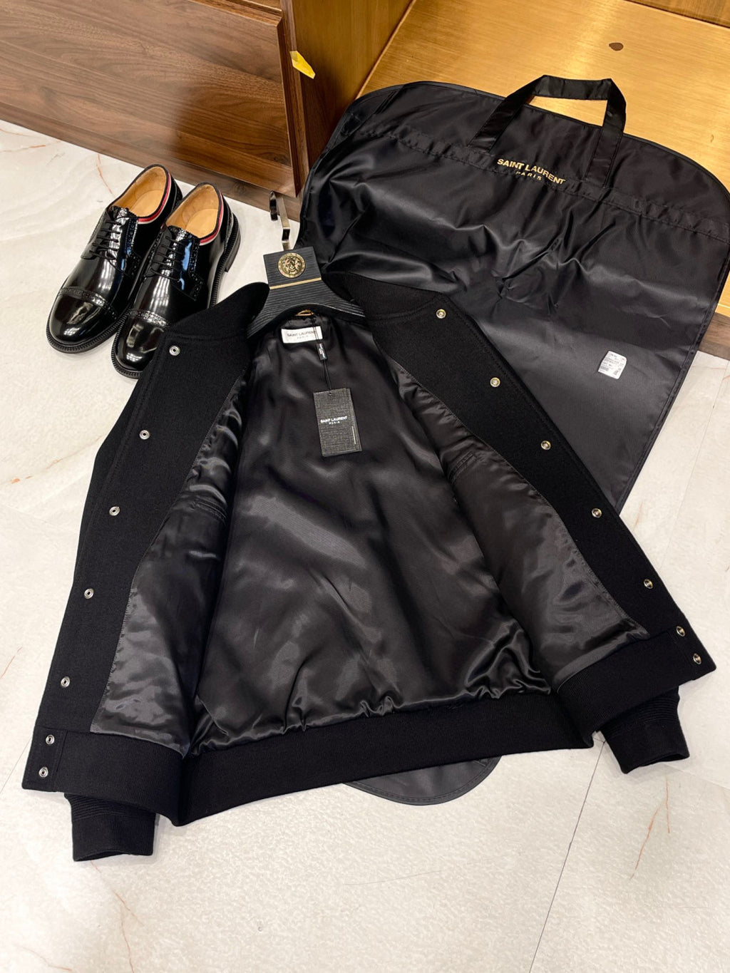 Saint Laurent Teddy Jacket In Wool Ngvp #691