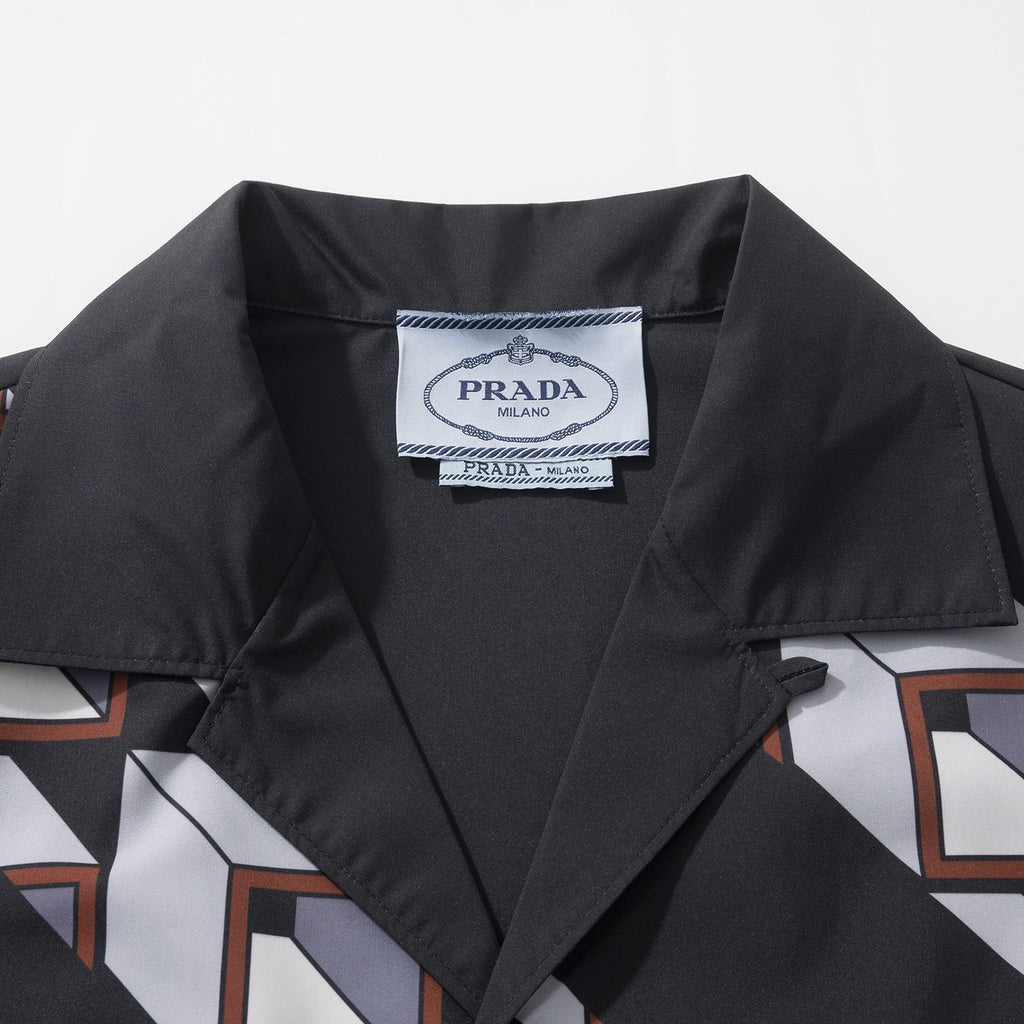 PRADA Black steel Timecapsule Printed Cotton Shirt #377112